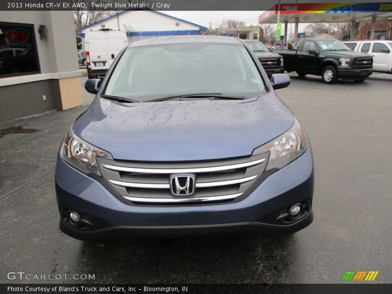 Twilight Blue Metallic / Gray 2013 Honda CR-V EX AWD