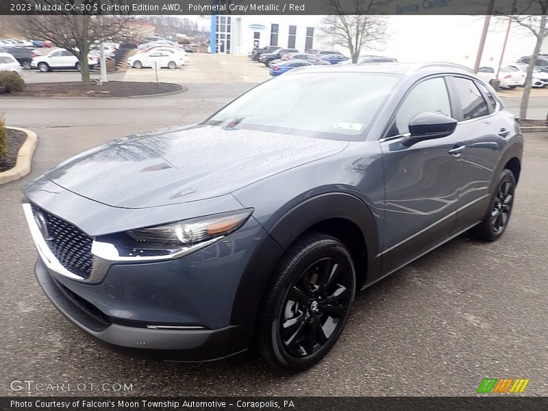 Polymetal Gray Metallic / Red 2023 Mazda CX-30 S Carbon Edition AWD