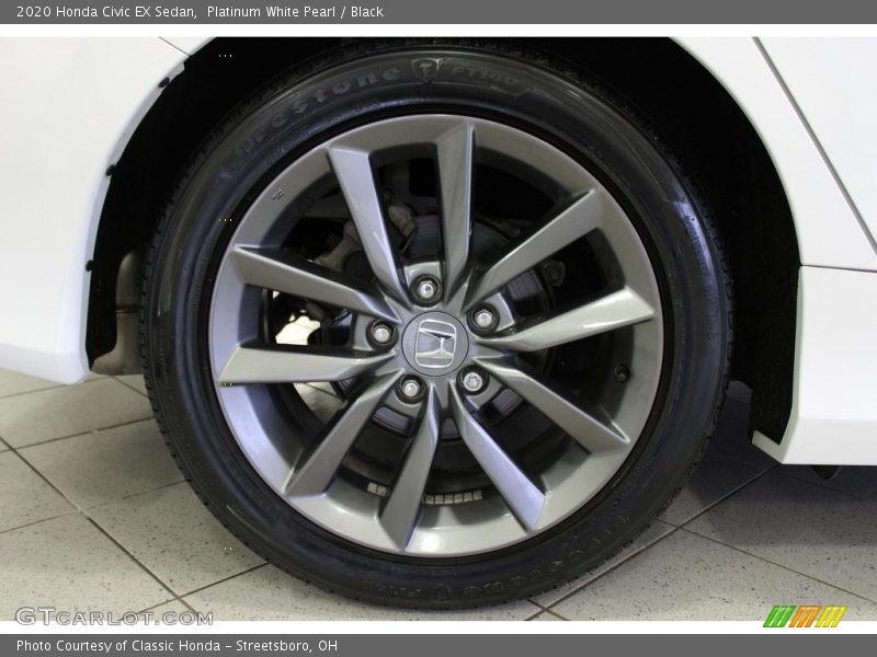 Platinum White Pearl / Black 2020 Honda Civic EX Sedan