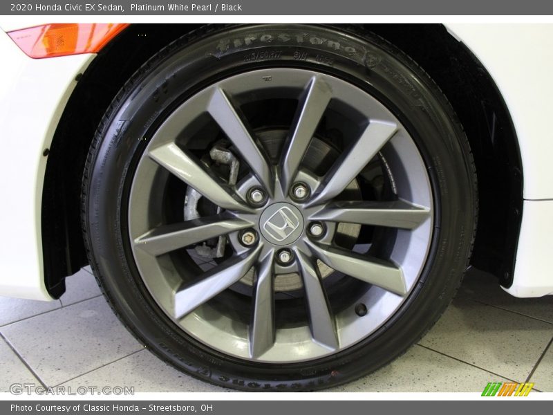Platinum White Pearl / Black 2020 Honda Civic EX Sedan