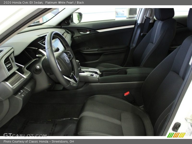 Platinum White Pearl / Black 2020 Honda Civic EX Sedan
