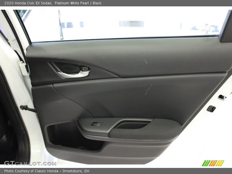 Platinum White Pearl / Black 2020 Honda Civic EX Sedan