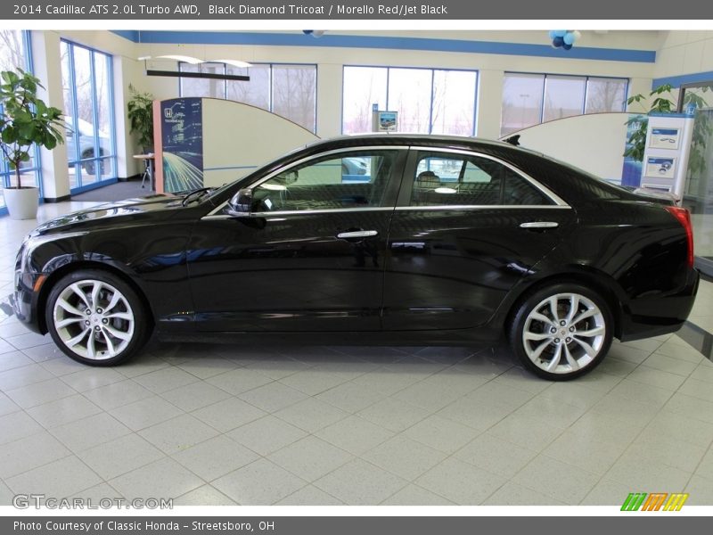 Black Diamond Tricoat / Morello Red/Jet Black 2014 Cadillac ATS 2.0L Turbo AWD