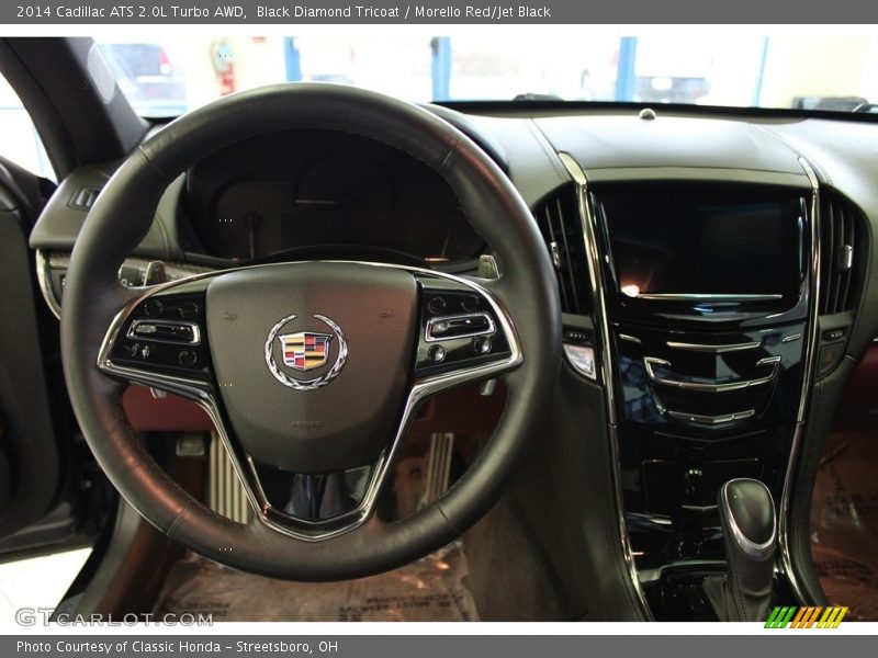 Black Diamond Tricoat / Morello Red/Jet Black 2014 Cadillac ATS 2.0L Turbo AWD