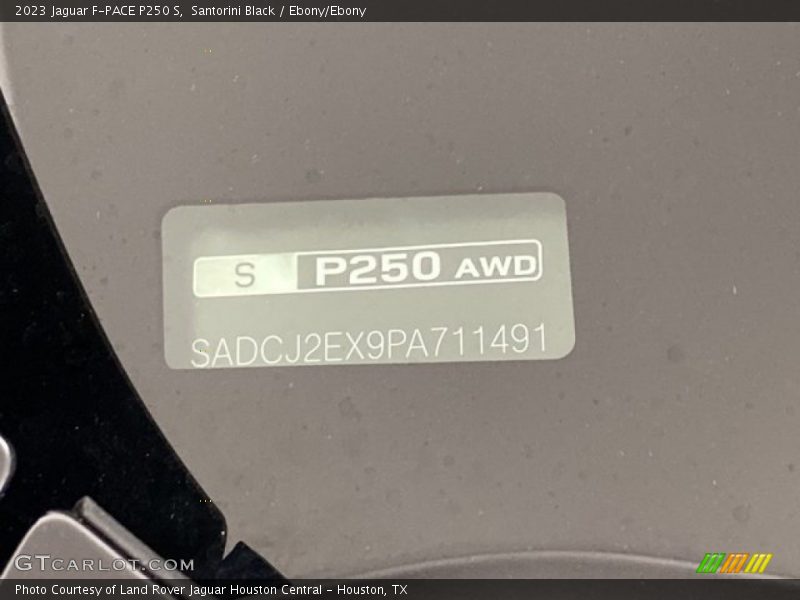 Santorini Black / Ebony/Ebony 2023 Jaguar F-PACE P250 S