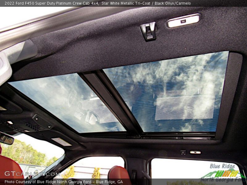 Star White Metallic Tri-Coat / Black Onyx/Carmelo 2022 Ford F450 Super Duty Platinum Crew Cab 4x4