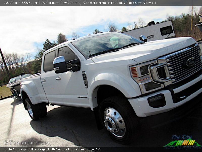 Star White Metallic Tri-Coat / Black Onyx/Carmelo 2022 Ford F450 Super Duty Platinum Crew Cab 4x4