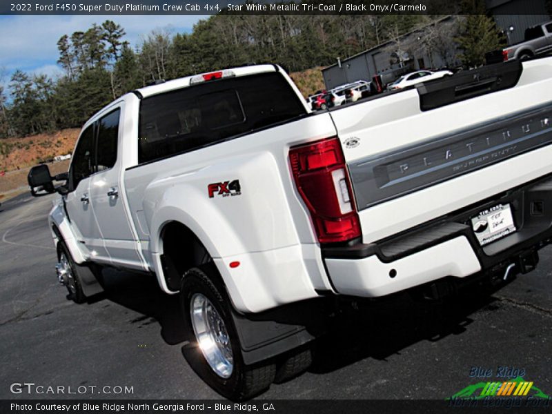 Star White Metallic Tri-Coat / Black Onyx/Carmelo 2022 Ford F450 Super Duty Platinum Crew Cab 4x4