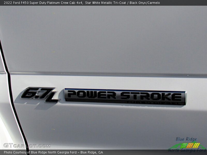 Star White Metallic Tri-Coat / Black Onyx/Carmelo 2022 Ford F450 Super Duty Platinum Crew Cab 4x4