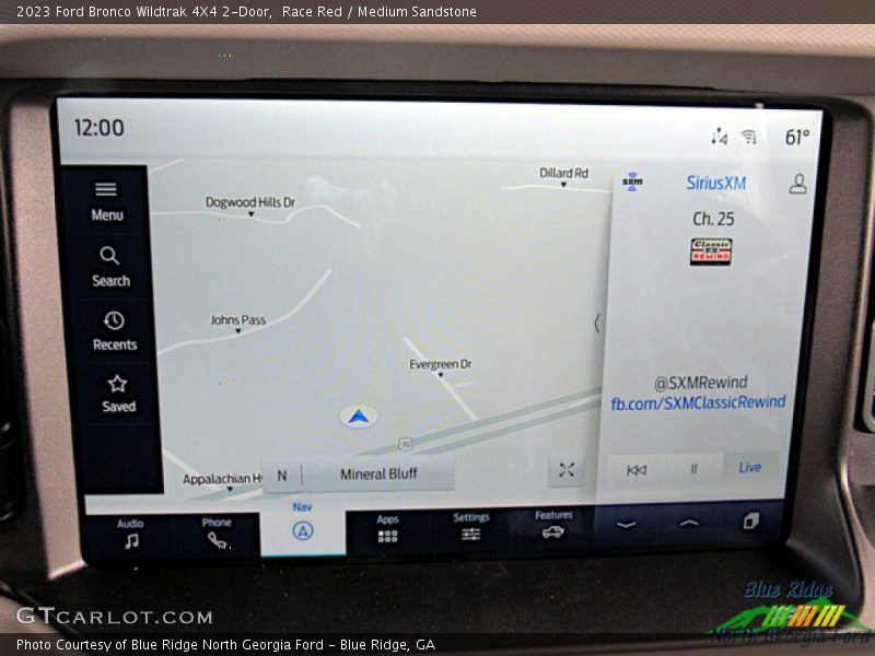 Navigation of 2023 Bronco Wildtrak 4X4 2-Door