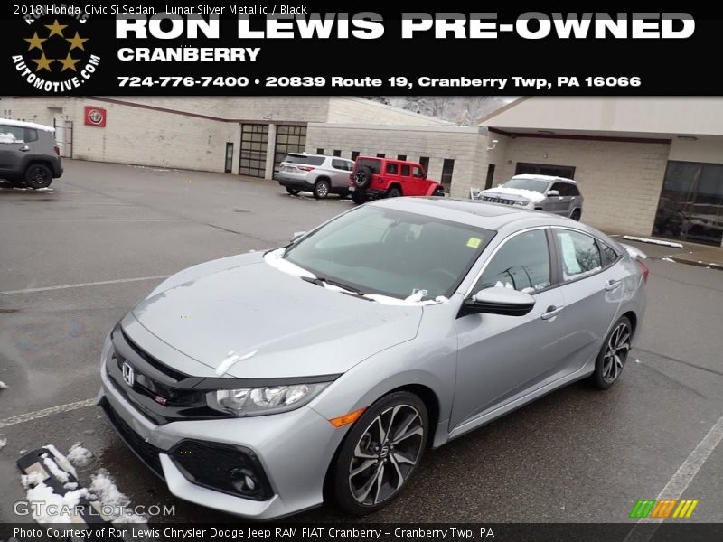 Lunar Silver Metallic / Black 2018 Honda Civic Si Sedan