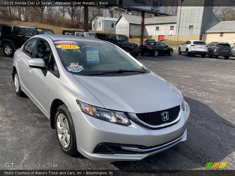 Alabaster Silver Metallic / Black 2015 Honda Civic LX Sedan