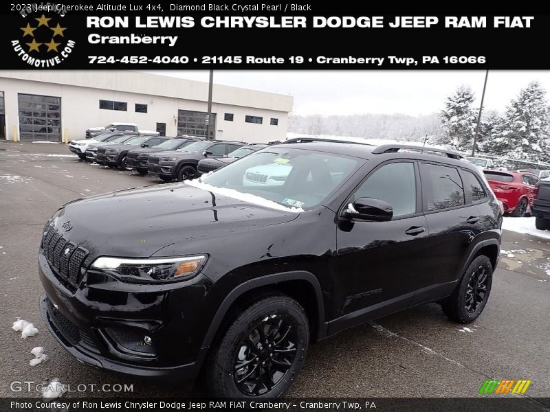 Diamond Black Crystal Pearl / Black 2023 Jeep Cherokee Altitude Lux 4x4