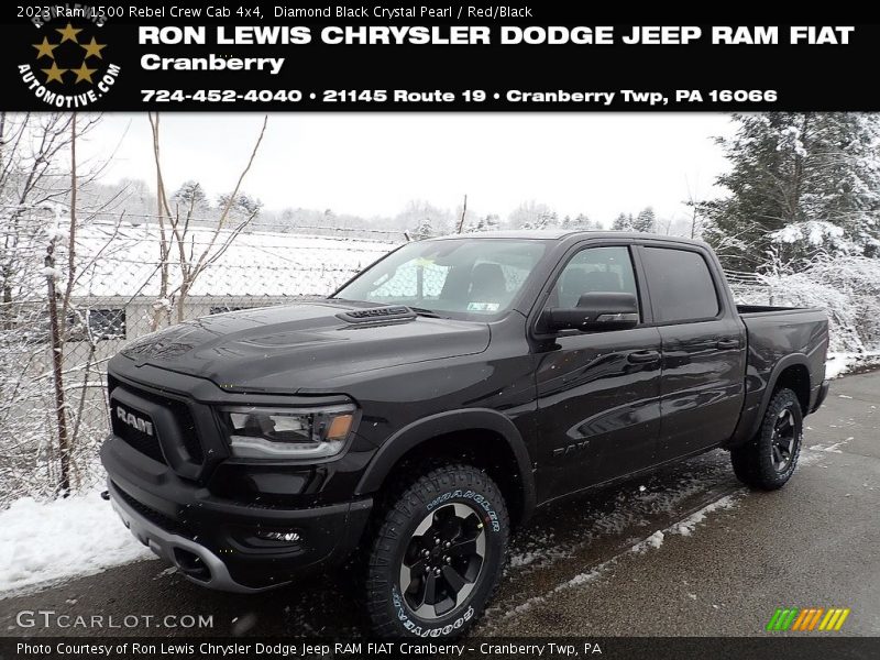 Diamond Black Crystal Pearl / Red/Black 2023 Ram 1500 Rebel Crew Cab 4x4