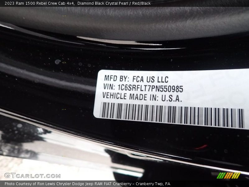 Diamond Black Crystal Pearl / Red/Black 2023 Ram 1500 Rebel Crew Cab 4x4