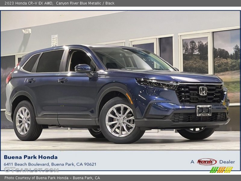 Canyon River Blue Metallic / Black 2023 Honda CR-V EX AWD