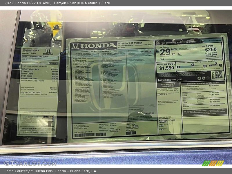  2023 CR-V EX AWD Window Sticker