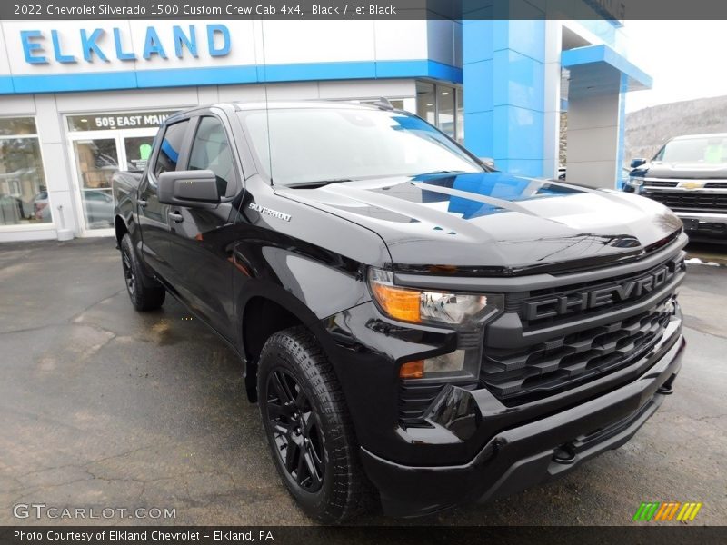 Black / Jet Black 2022 Chevrolet Silverado 1500 Custom Crew Cab 4x4