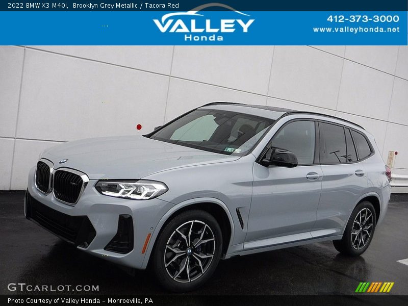 Brooklyn Grey Metallic / Tacora Red 2022 BMW X3 M40i
