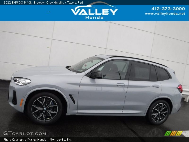 Brooklyn Grey Metallic / Tacora Red 2022 BMW X3 M40i