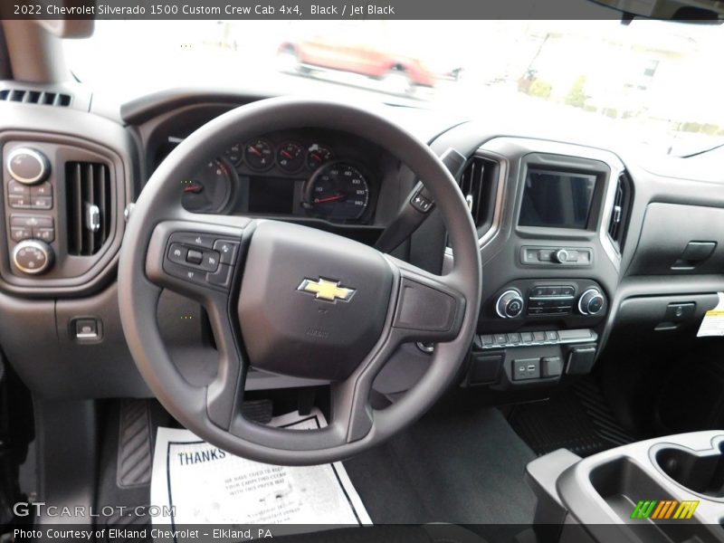 Black / Jet Black 2022 Chevrolet Silverado 1500 Custom Crew Cab 4x4