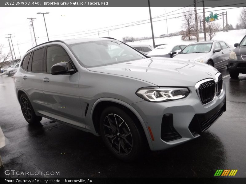 Brooklyn Grey Metallic / Tacora Red 2022 BMW X3 M40i