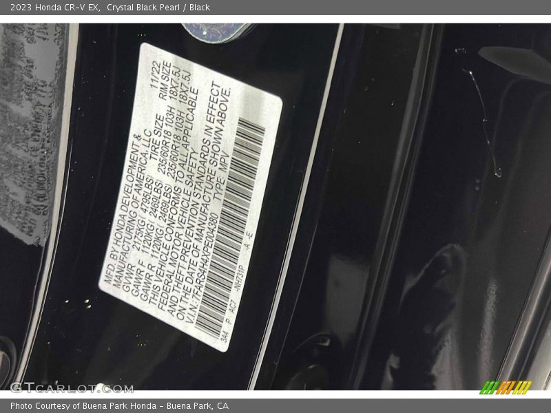 Crystal Black Pearl / Black 2023 Honda CR-V EX