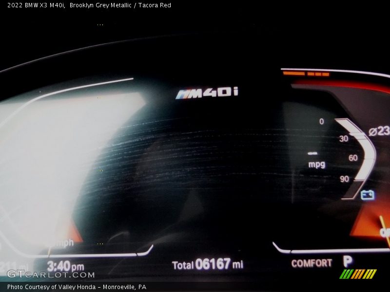 Brooklyn Grey Metallic / Tacora Red 2022 BMW X3 M40i