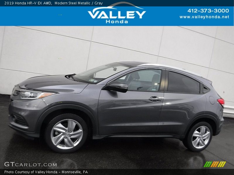 Modern Steel Metallic / Gray 2019 Honda HR-V EX AWD