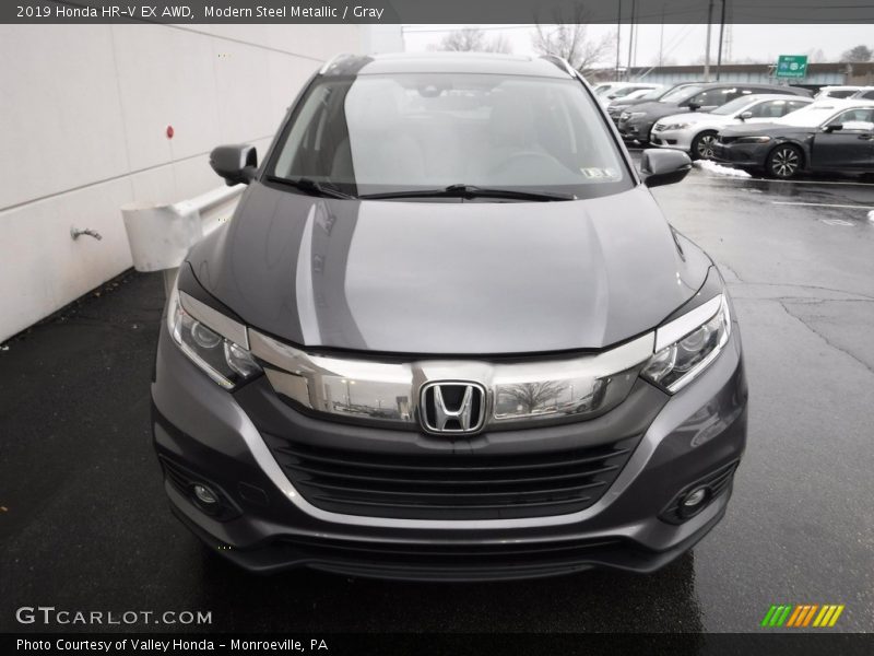 Modern Steel Metallic / Gray 2019 Honda HR-V EX AWD