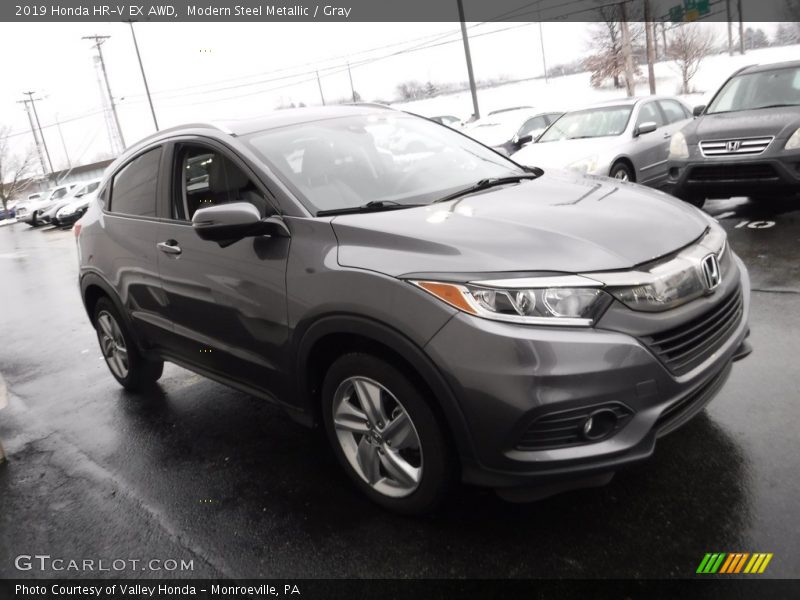 Modern Steel Metallic / Gray 2019 Honda HR-V EX AWD