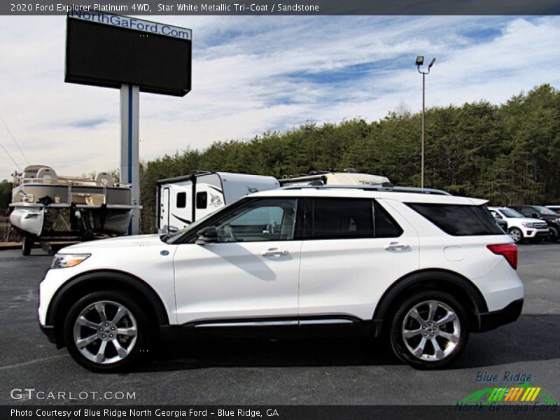 Star White Metallic Tri-Coat / Sandstone 2020 Ford Explorer Platinum 4WD