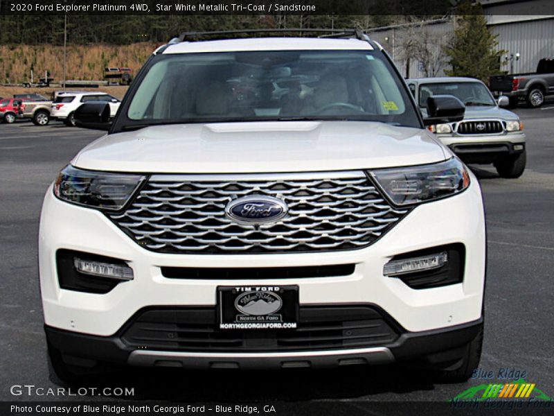 Star White Metallic Tri-Coat / Sandstone 2020 Ford Explorer Platinum 4WD