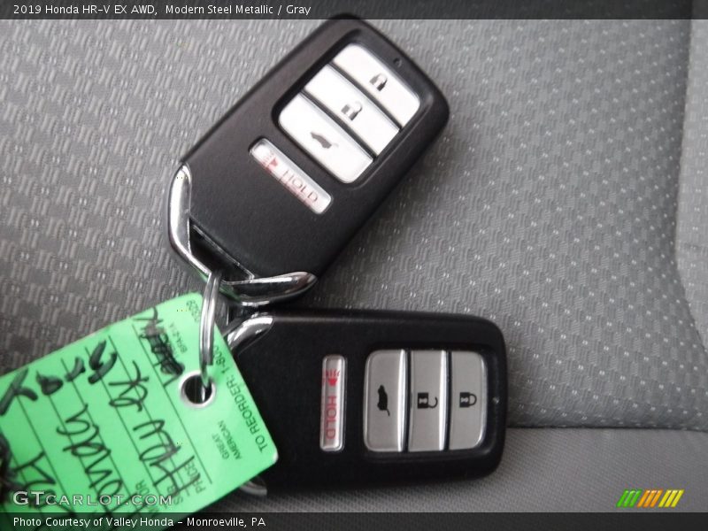 Modern Steel Metallic / Gray 2019 Honda HR-V EX AWD