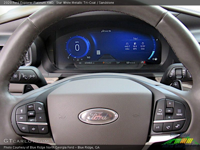 Star White Metallic Tri-Coat / Sandstone 2020 Ford Explorer Platinum 4WD