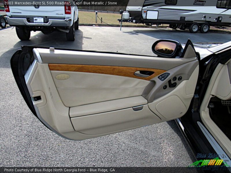 Capri Blue Metallic / Stone 2003 Mercedes-Benz SL 500 Roadster