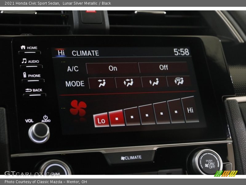 Controls of 2021 Civic Sport Sedan