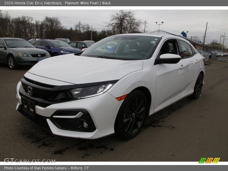 Platinum White Pearl / Black 2020 Honda Civic EX-L Hatchback