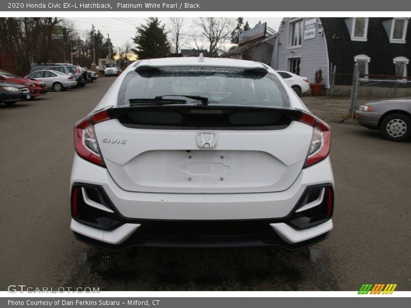 Platinum White Pearl / Black 2020 Honda Civic EX-L Hatchback