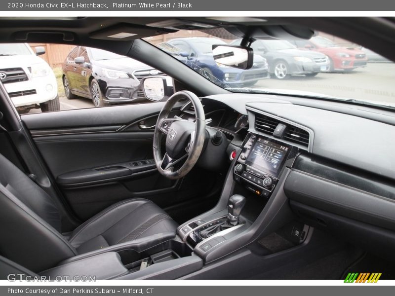 Platinum White Pearl / Black 2020 Honda Civic EX-L Hatchback
