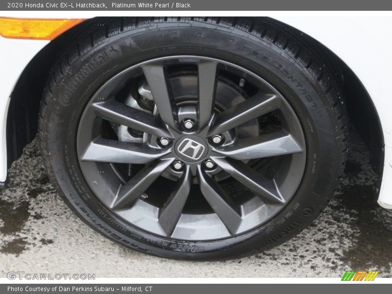 Platinum White Pearl / Black 2020 Honda Civic EX-L Hatchback