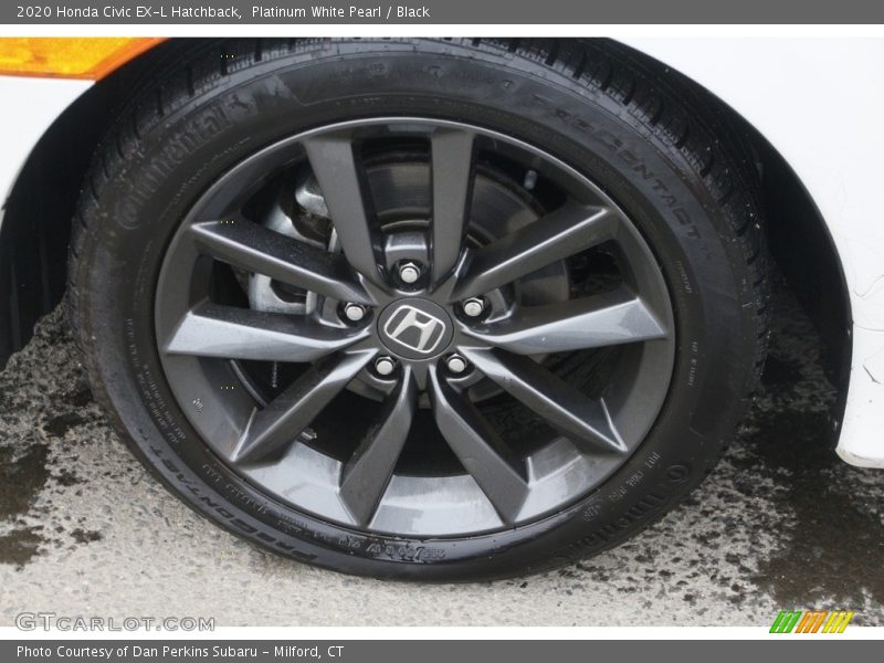 Platinum White Pearl / Black 2020 Honda Civic EX-L Hatchback