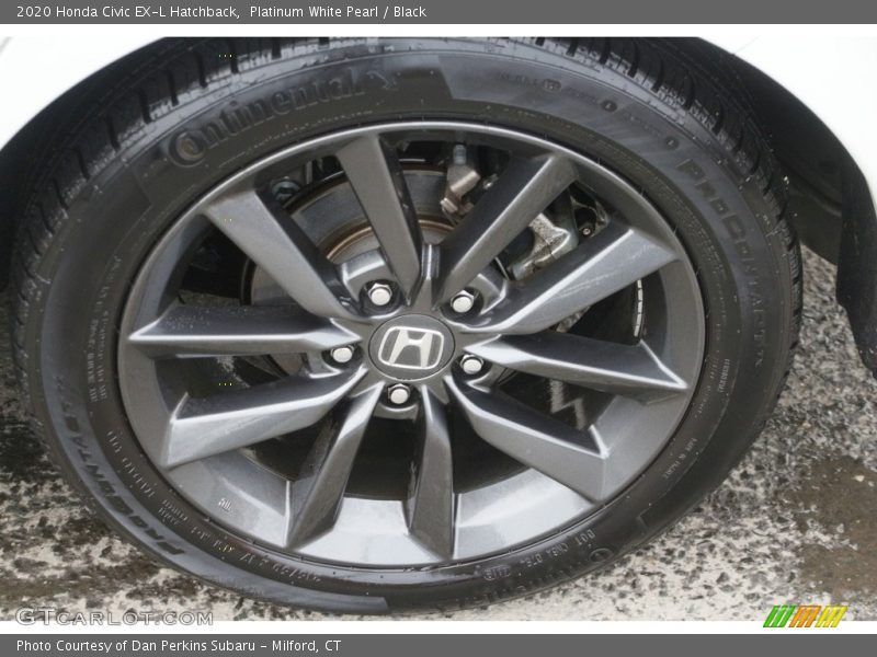 Platinum White Pearl / Black 2020 Honda Civic EX-L Hatchback
