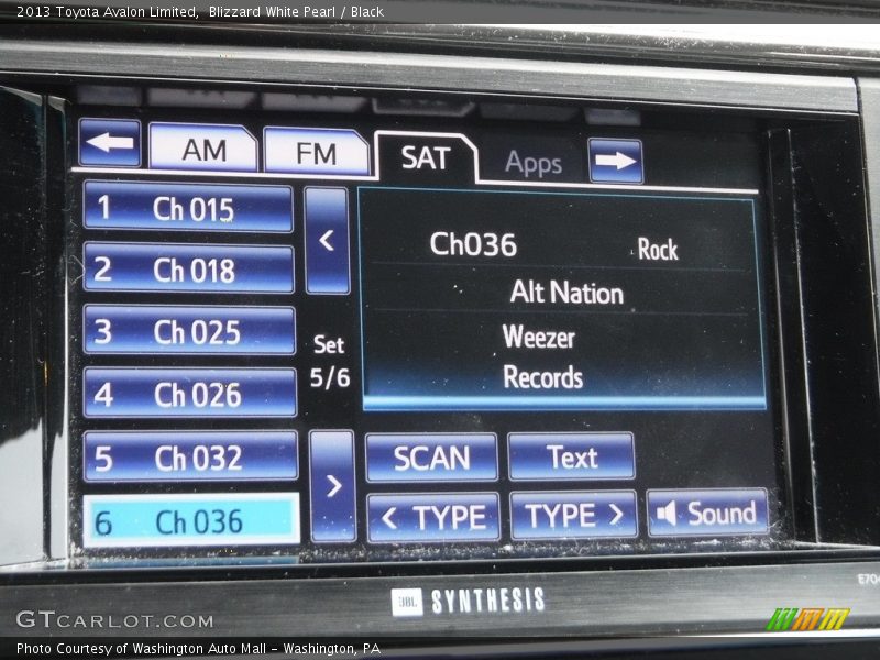 Blizzard White Pearl / Black 2013 Toyota Avalon Limited