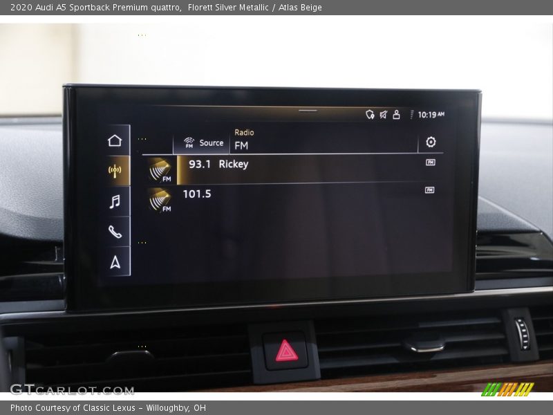 Controls of 2020 A5 Sportback Premium quattro