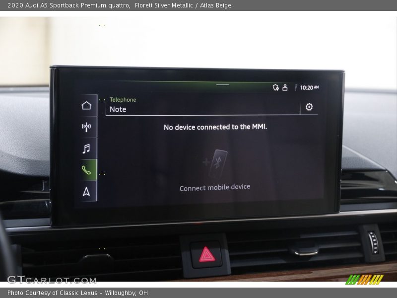 Controls of 2020 A5 Sportback Premium quattro