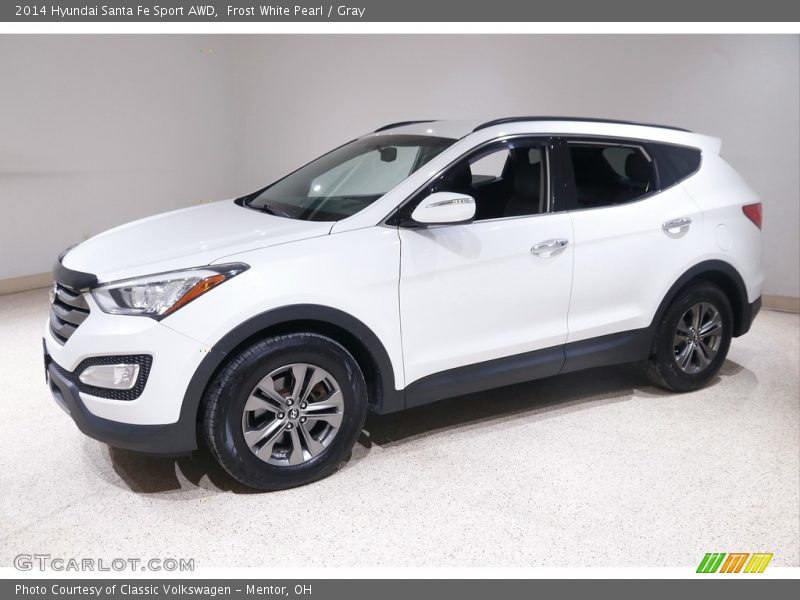 Frost White Pearl / Gray 2014 Hyundai Santa Fe Sport AWD