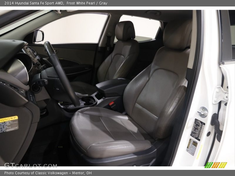 Frost White Pearl / Gray 2014 Hyundai Santa Fe Sport AWD