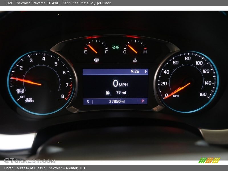 Satin Steel Metallic / Jet Black 2020 Chevrolet Traverse LT AWD