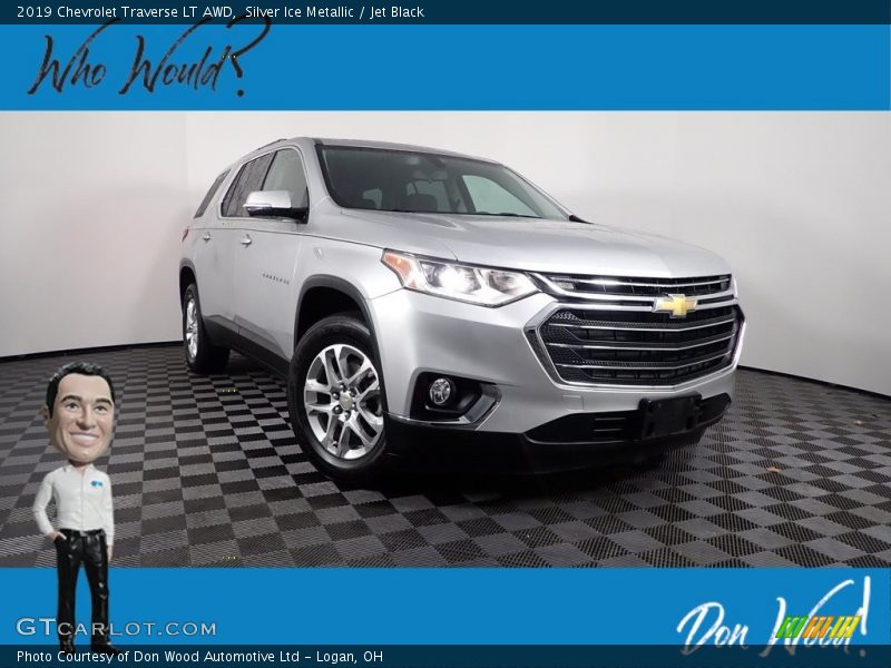 Silver Ice Metallic / Jet Black 2019 Chevrolet Traverse LT AWD